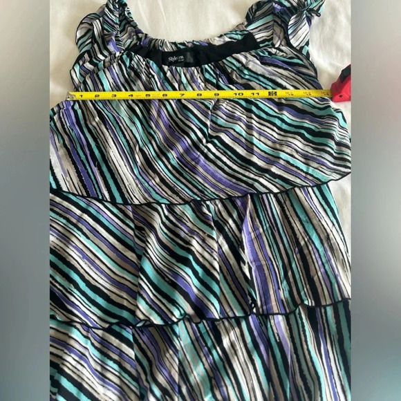 Style & Co. Petite Womens Blouse Striped Short Sleeve PP Multicolor - Picture 8 of 10